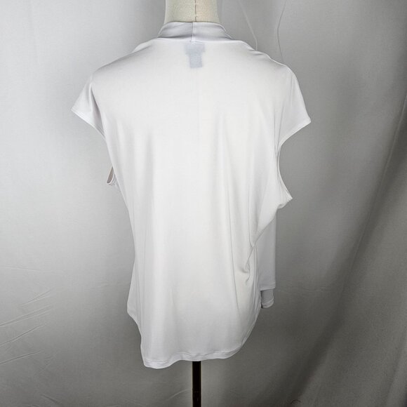 Clara SunWoo XL White Sleeveless Wrap Top - Picture 2 of 6